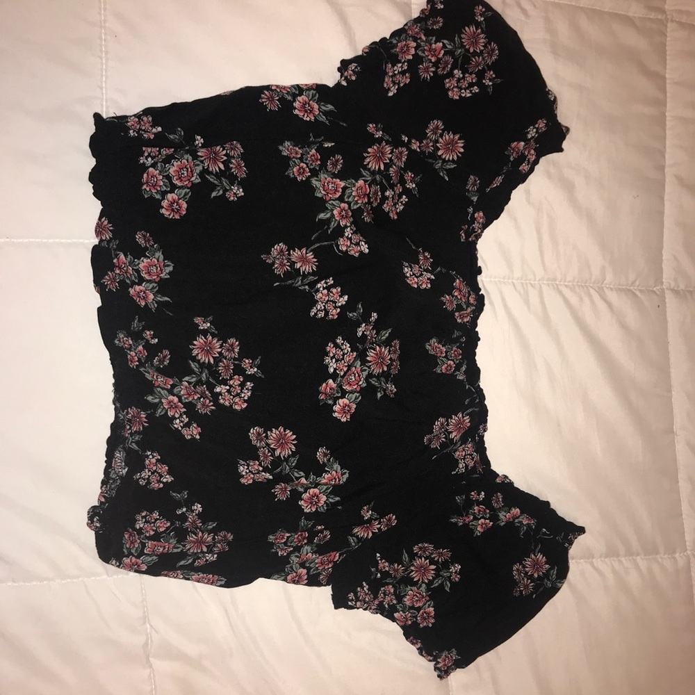 Black off shoulder top